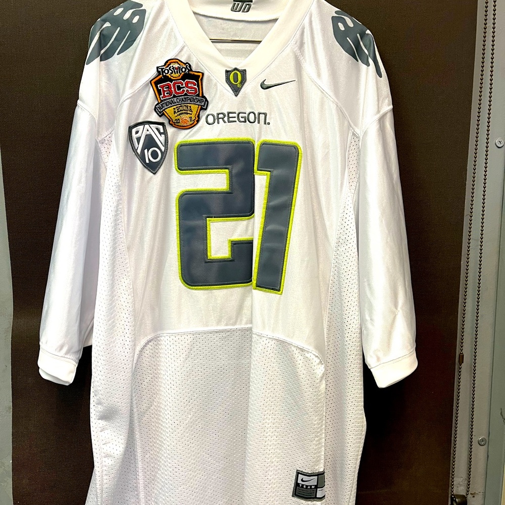 2011 Tostitos national championship game lamichael James Oregon jersey